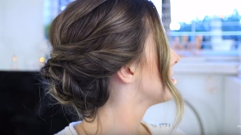 Click on video demonstrate about Hair styling - Romantic Wavy Low Bun